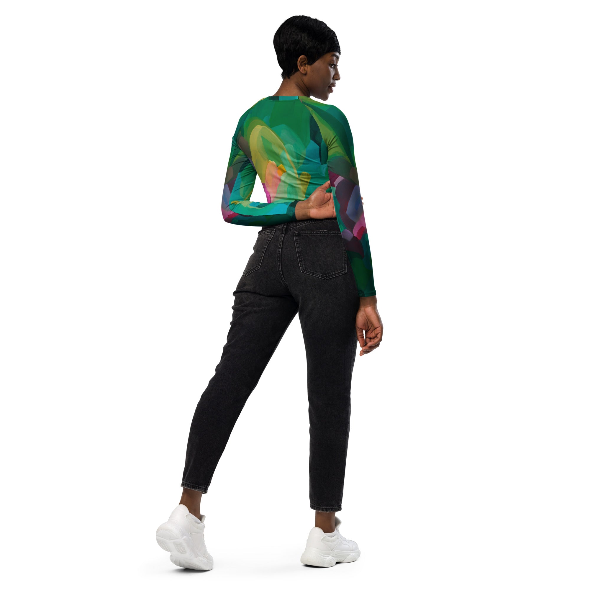 Priceless Emerald - Long-sleeve Crop Rashguard women-Susannah Bleasby-PaletTheory