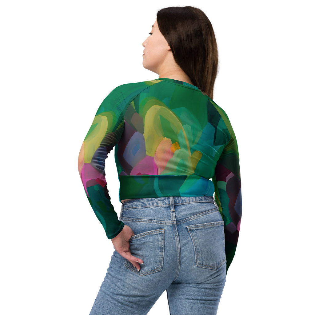 Priceless Emerald - Long-sleeve Crop Rashguard women-Susannah Bleasby-PaletTheory