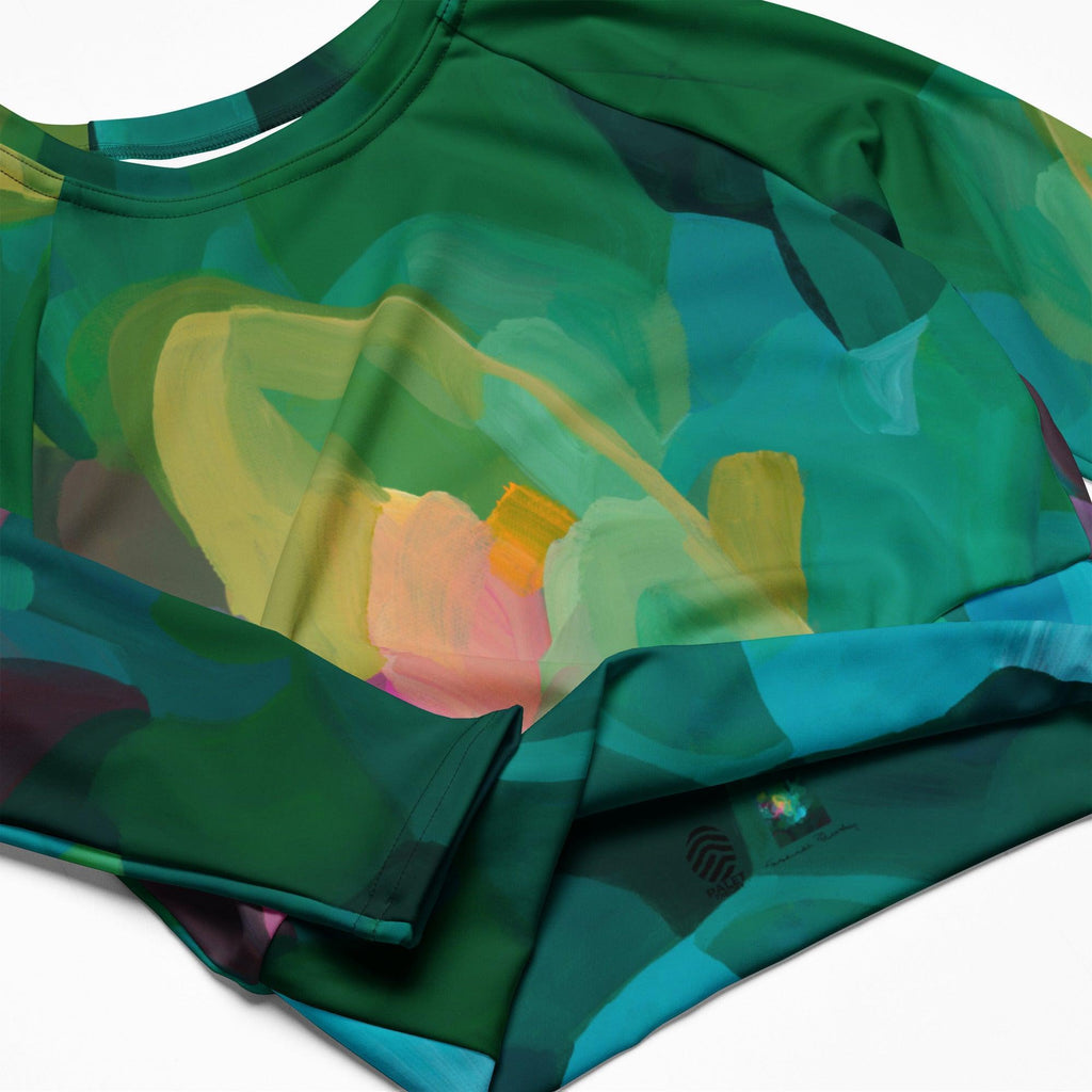 Priceless Emerald - Long-sleeve Crop Rashguard women-Susannah Bleasby-PaletTheory