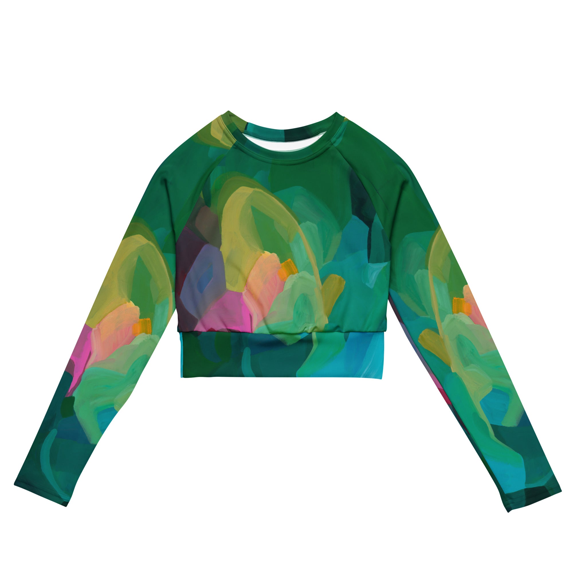Priceless Emerald - Long-sleeve Crop Rashguard women-Susannah Bleasby-PaletTheory