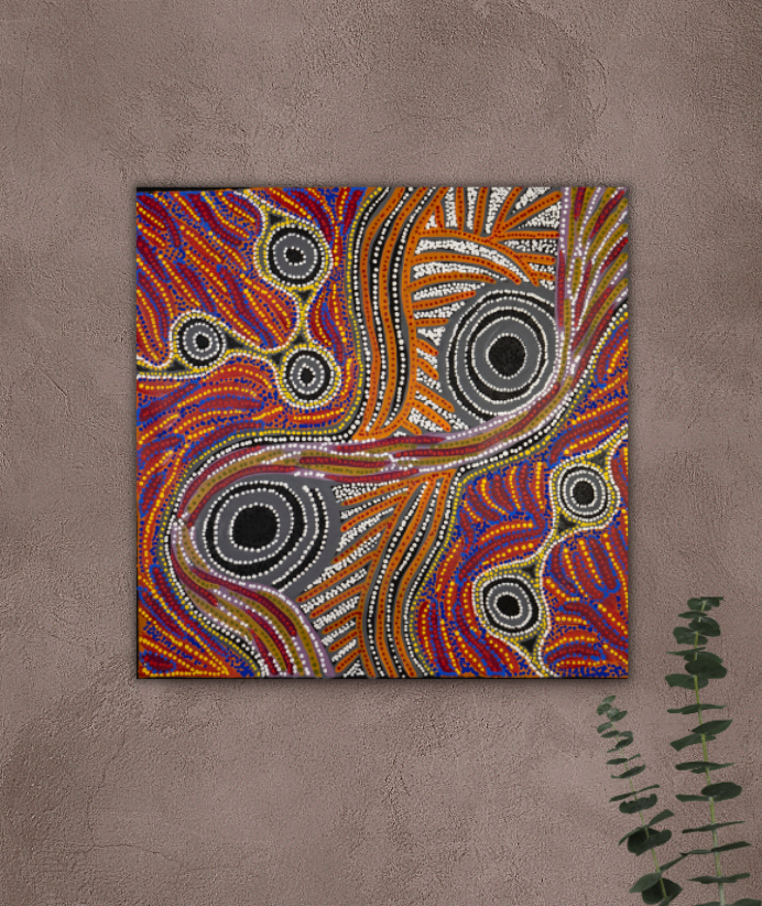 Red earth by Francine Kulitja Padded Sustainable Top - SALE