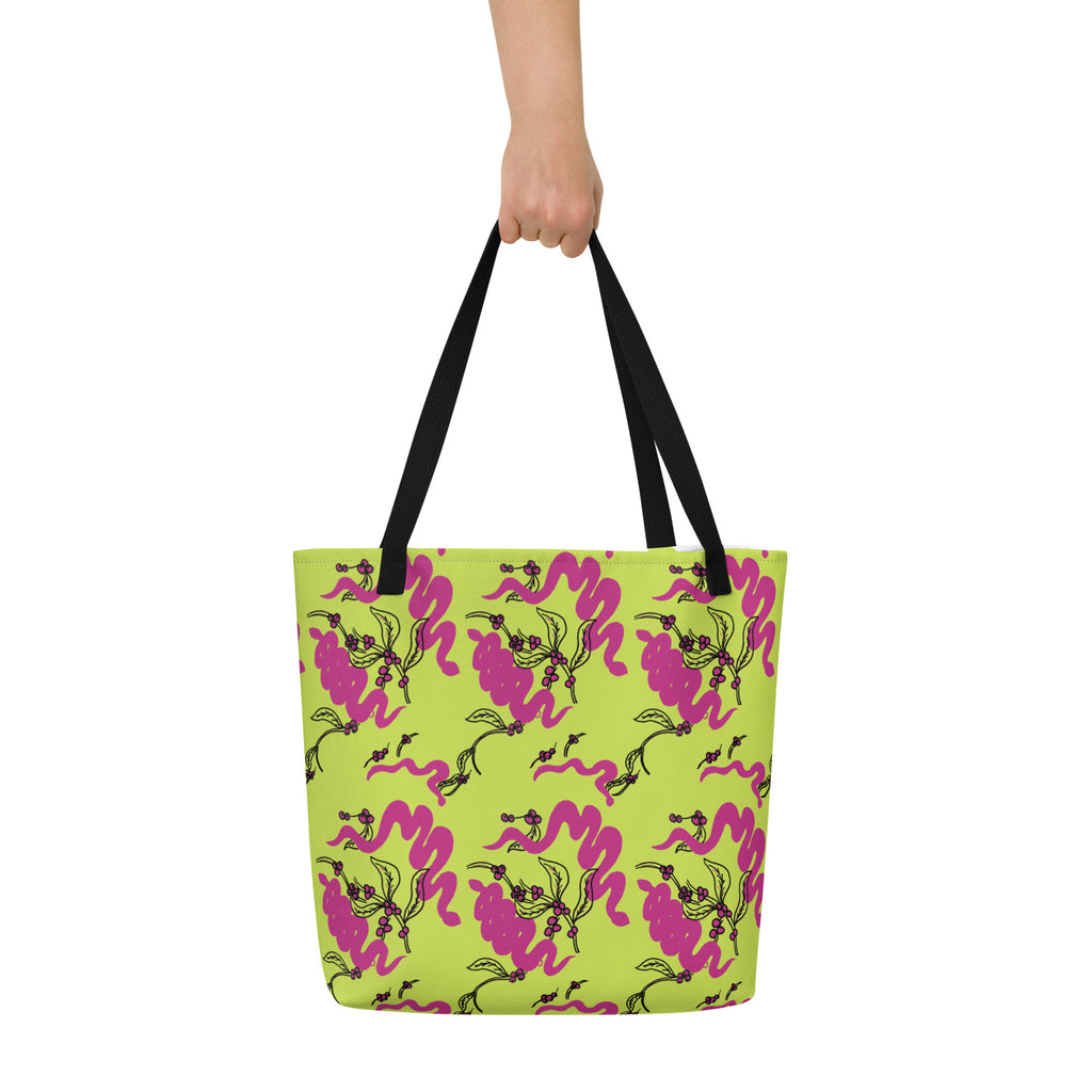 Snakes and Berries - Large Tote Bag-Sarah Bin Hitam-PaletTheory