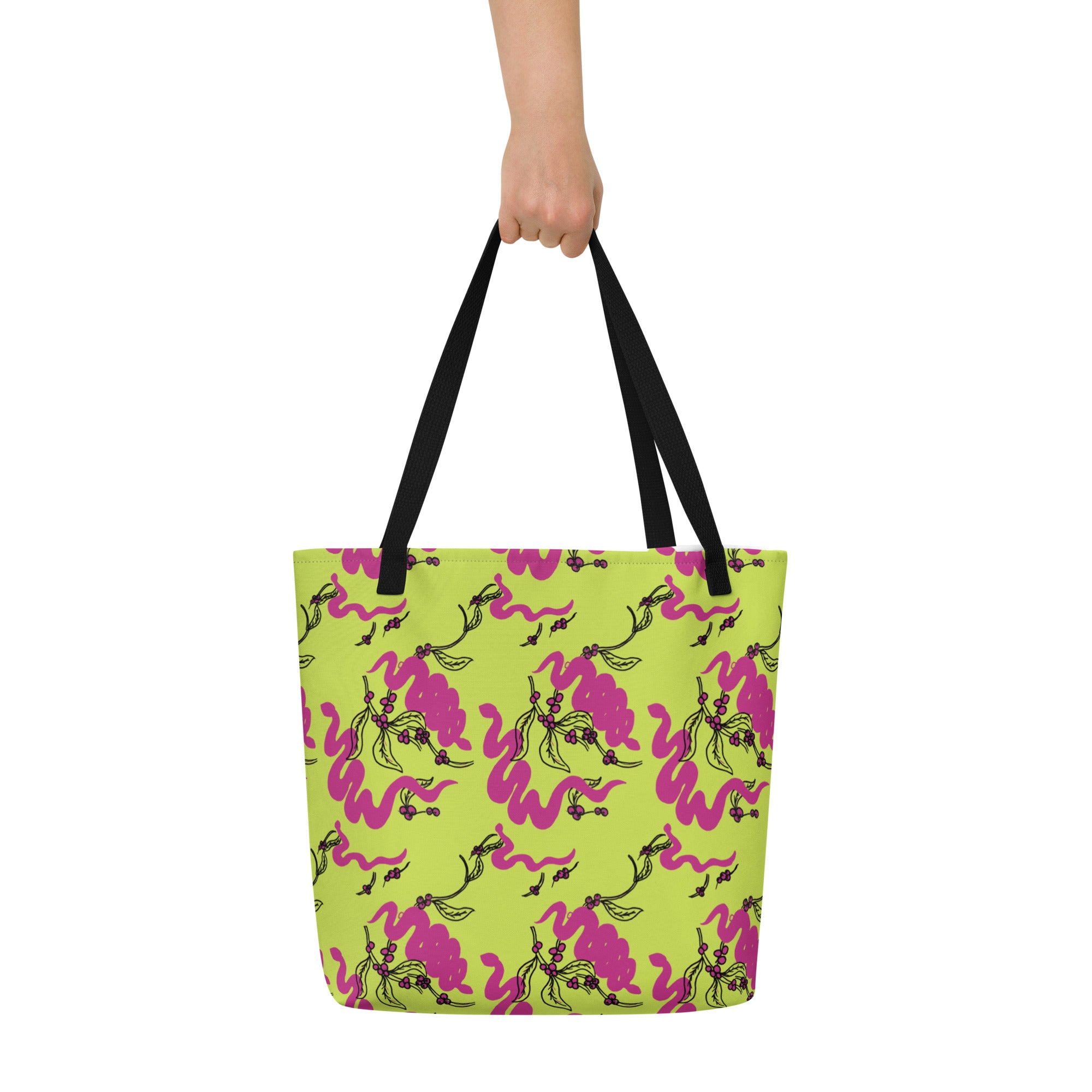 Snakes and Berries - Large Tote Bag-Sarah Bin Hitam-PaletTheory