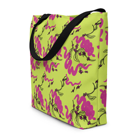 Snakes and Berries - Large Tote Bag-Sarah Bin Hitam-PaletTheory