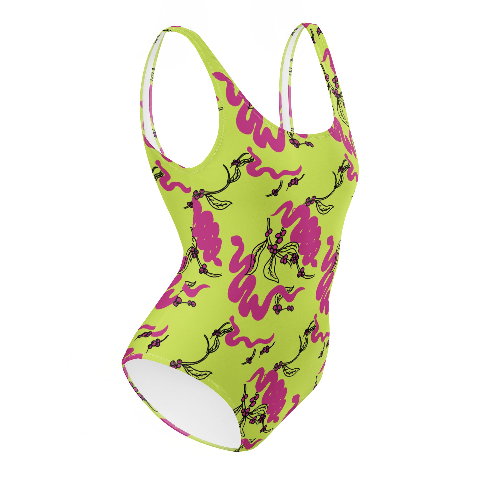 Snakes and Berries - One-Piece Swimsuit-Sarah Bin Hitam-PaletTheory