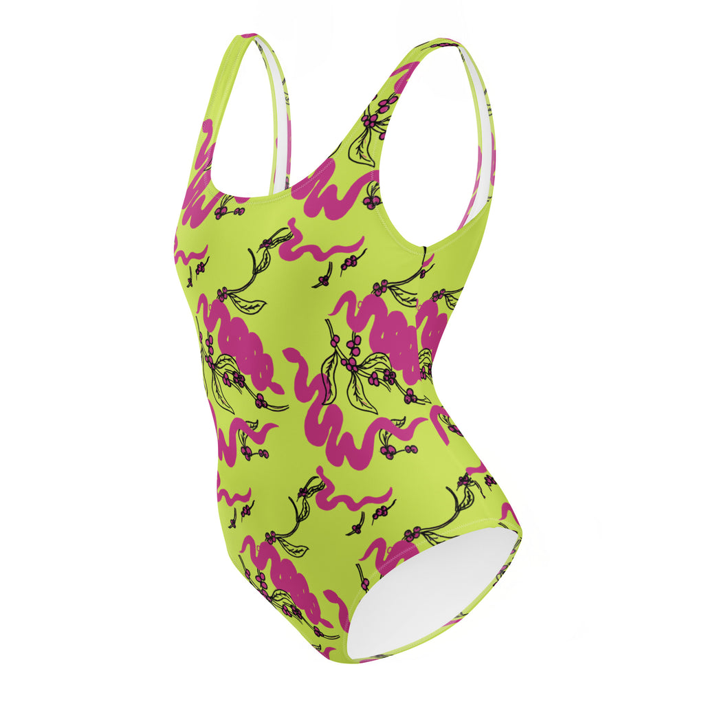 Snakes and Berries - One-Piece Swimsuit-Sarah Bin Hitam-PaletTheory
