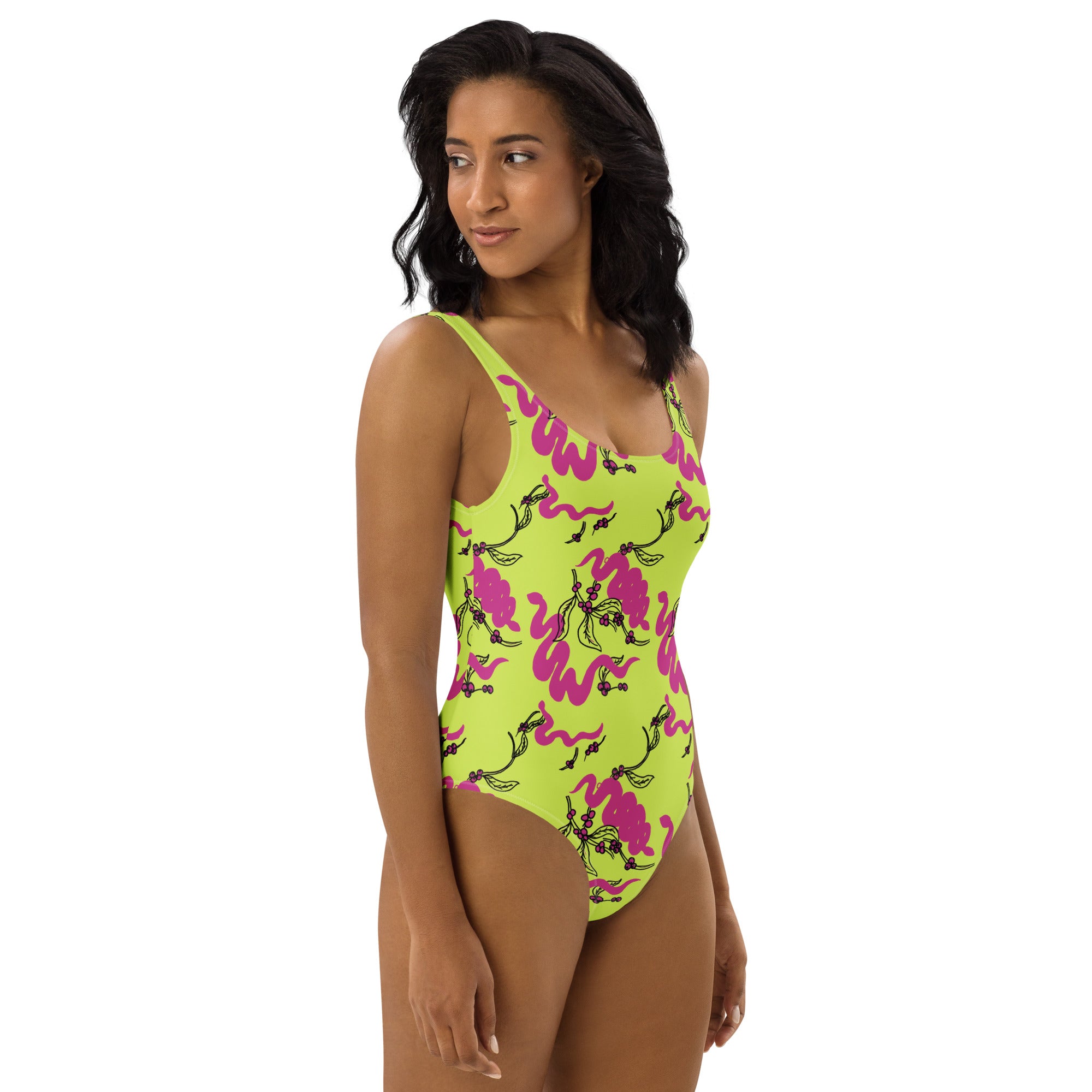 Snakes and Berries - One-Piece Swimsuit-Sarah Bin Hitam-PaletTheory