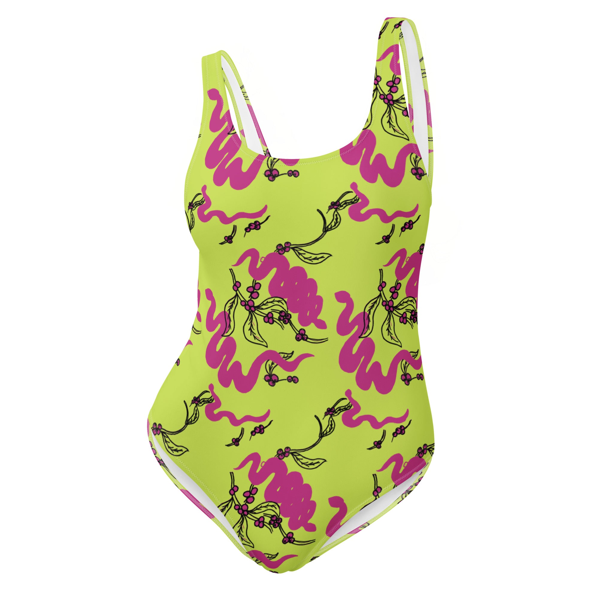 Snakes and Berries - One-Piece Swimsuit-Sarah Bin Hitam-PaletTheory