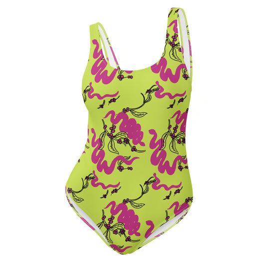 Snakes and Berries - One-Piece Swimsuit-Sarah Bin Hitam-PaletTheory