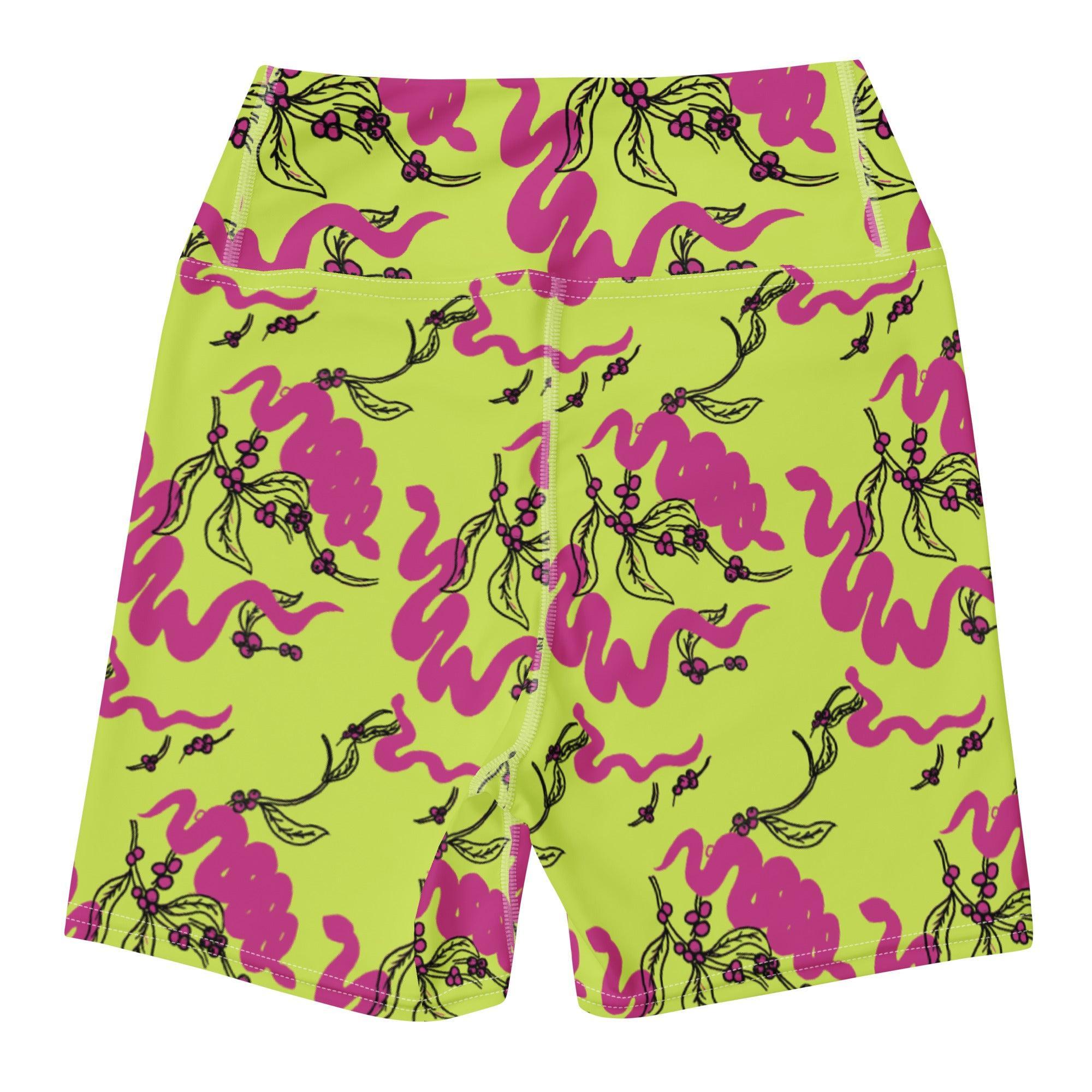Snakes and Berries - Swim and Yoga Shorts-Sarah Bin Hitam-PaletTheory