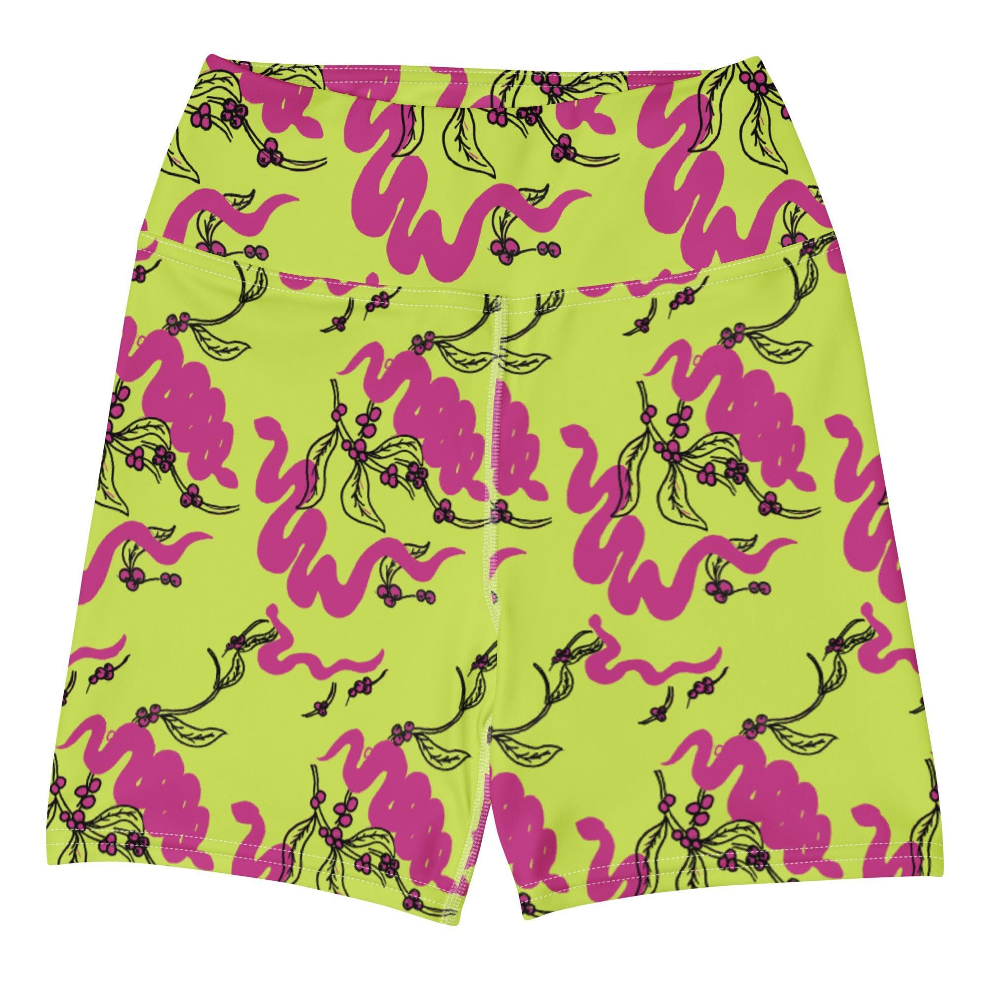 Snakes and Berries - Swim and Yoga Shorts-Sarah Bin Hitam-PaletTheory