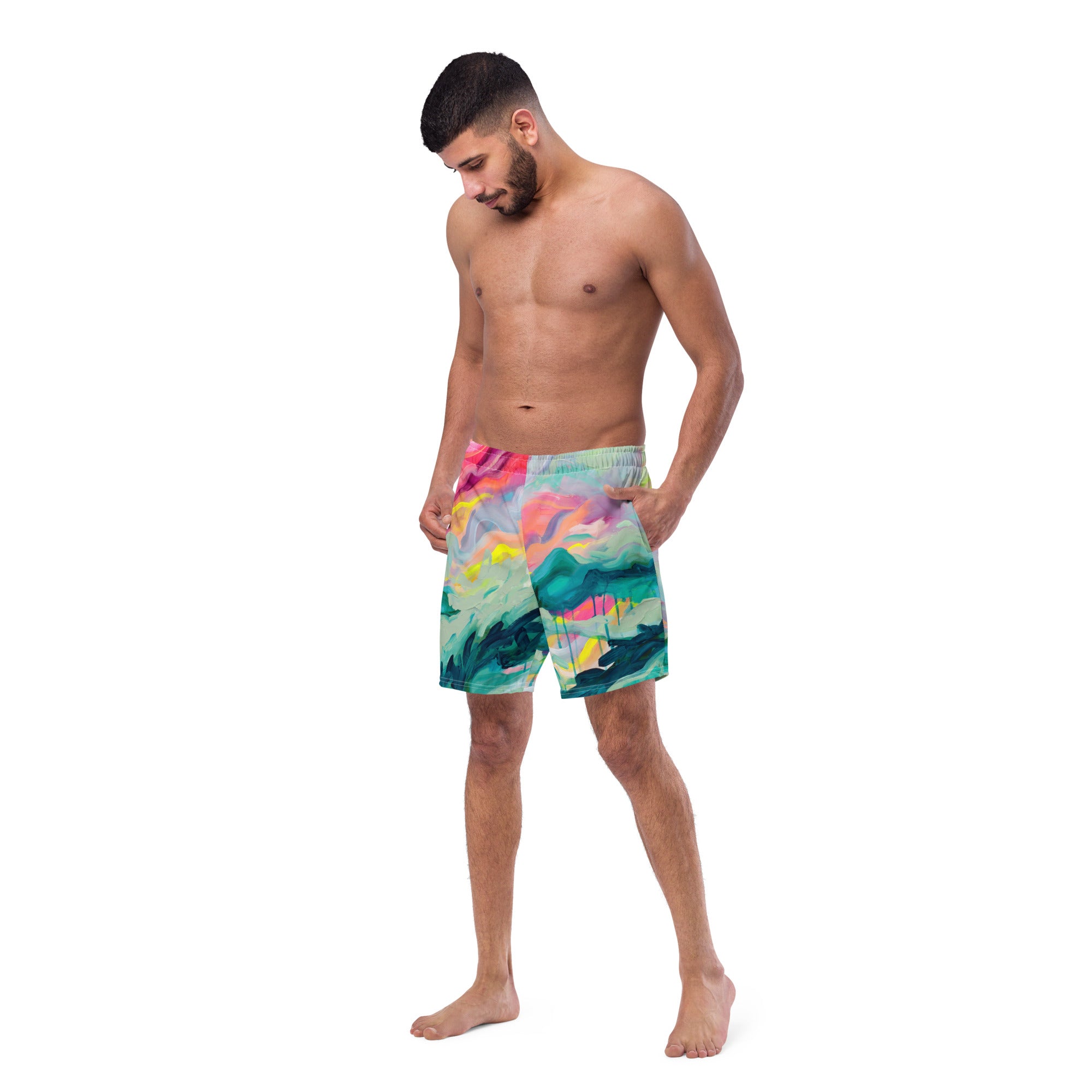Sugar Coated Men's swim trunks-Julie Amlin-PaletTheory