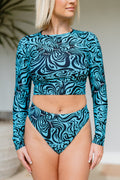 Underwater Groove Crop Top Rashie - SALE-Thomas Heinz-PaletTheory