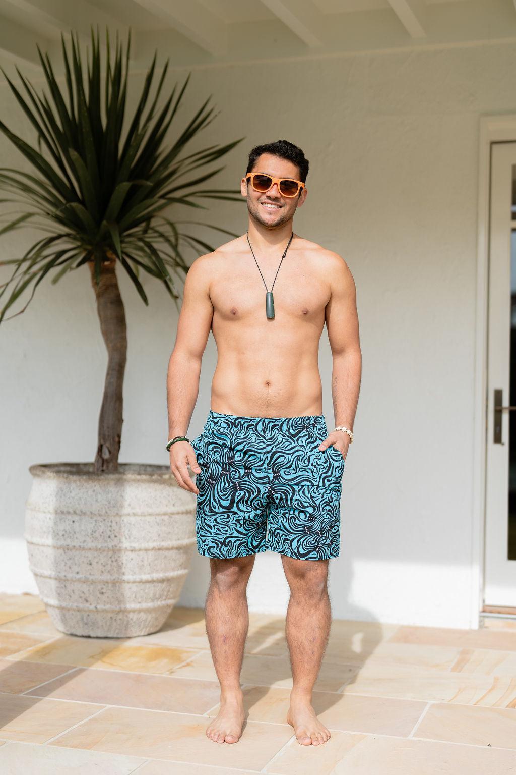 Underwater Groove Swim Shorts for Men-Thomas Heinz-PaletTheory