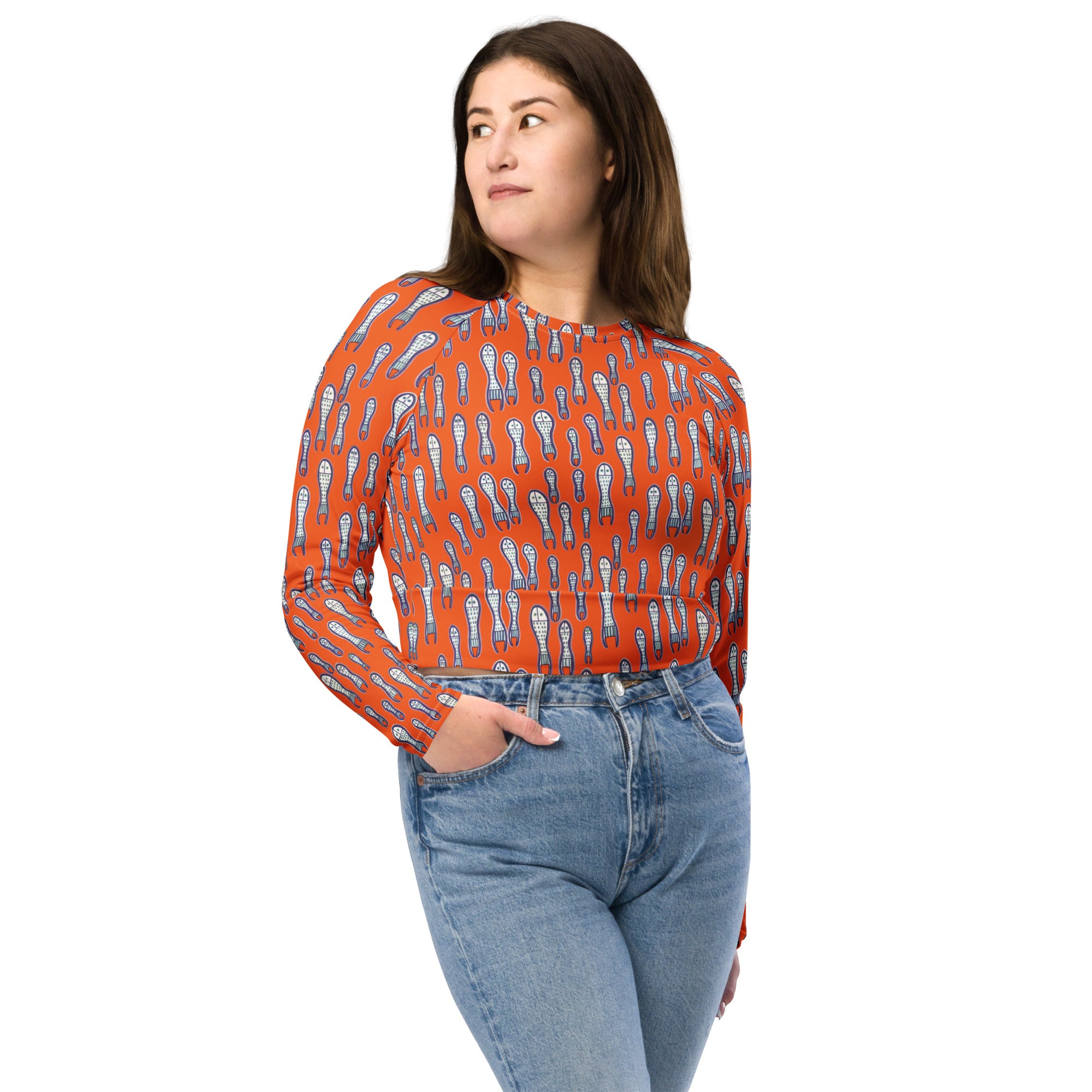 Ungud and Jiaa Dreaming Crop Top Rashie - Orange-Ian Healy-PaletTheory