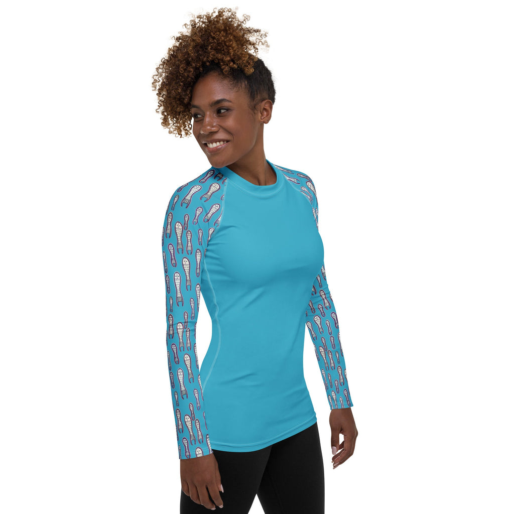Ungud and Jiaa Dreaming - Women's Rash Guard - Blue-Ian Healy-PaletTheory