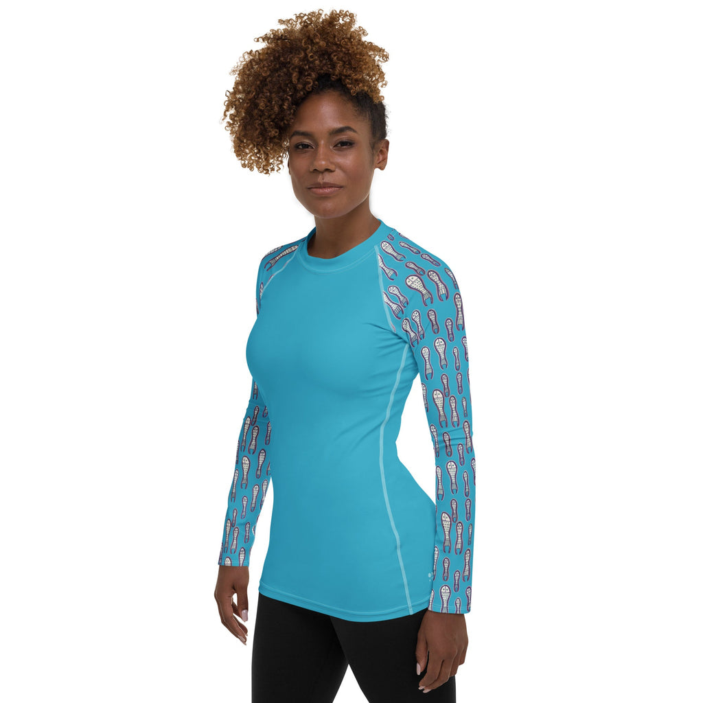 Ungud and Jiaa Dreaming - Women's Rash Guard - Blue-Ian Healy-PaletTheory