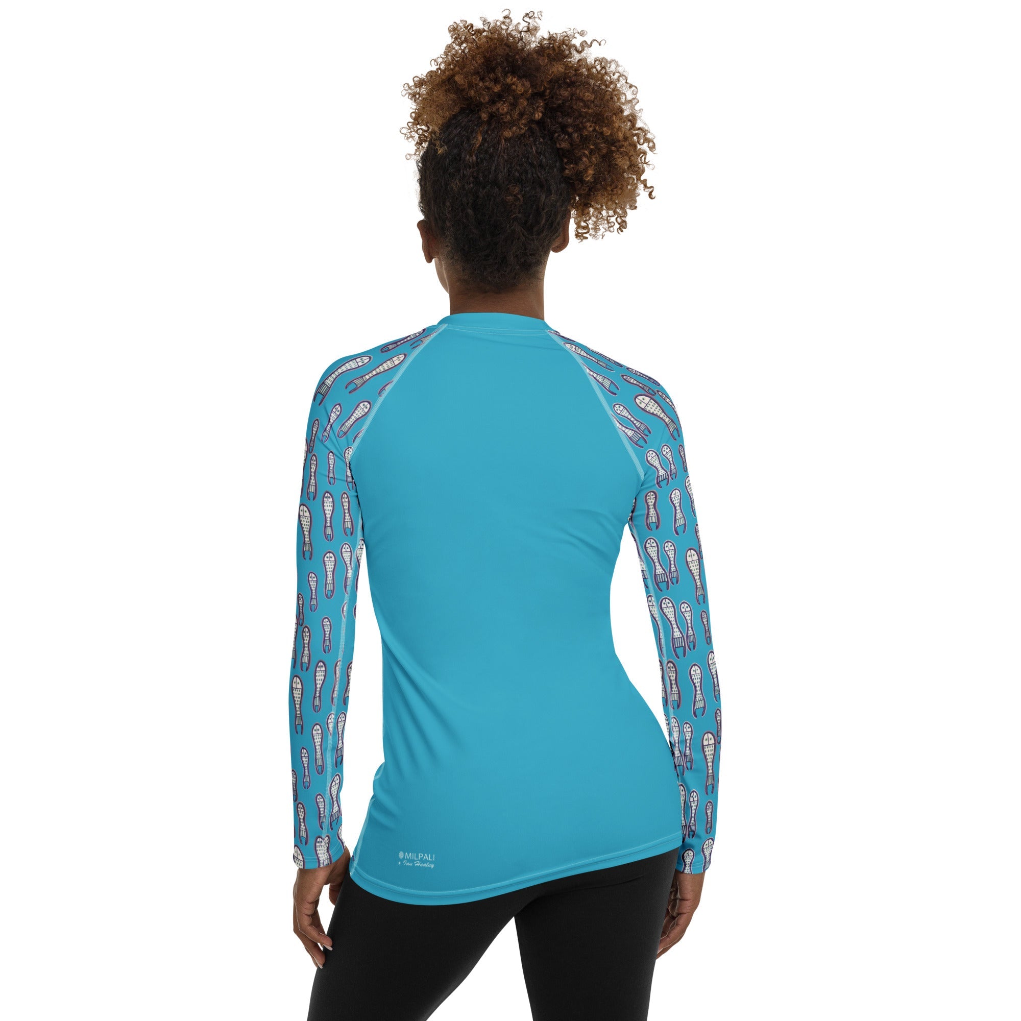 Ungud and Jiaa Dreaming - Women's Rash Guard - Blue-Ian Healy-PaletTheory