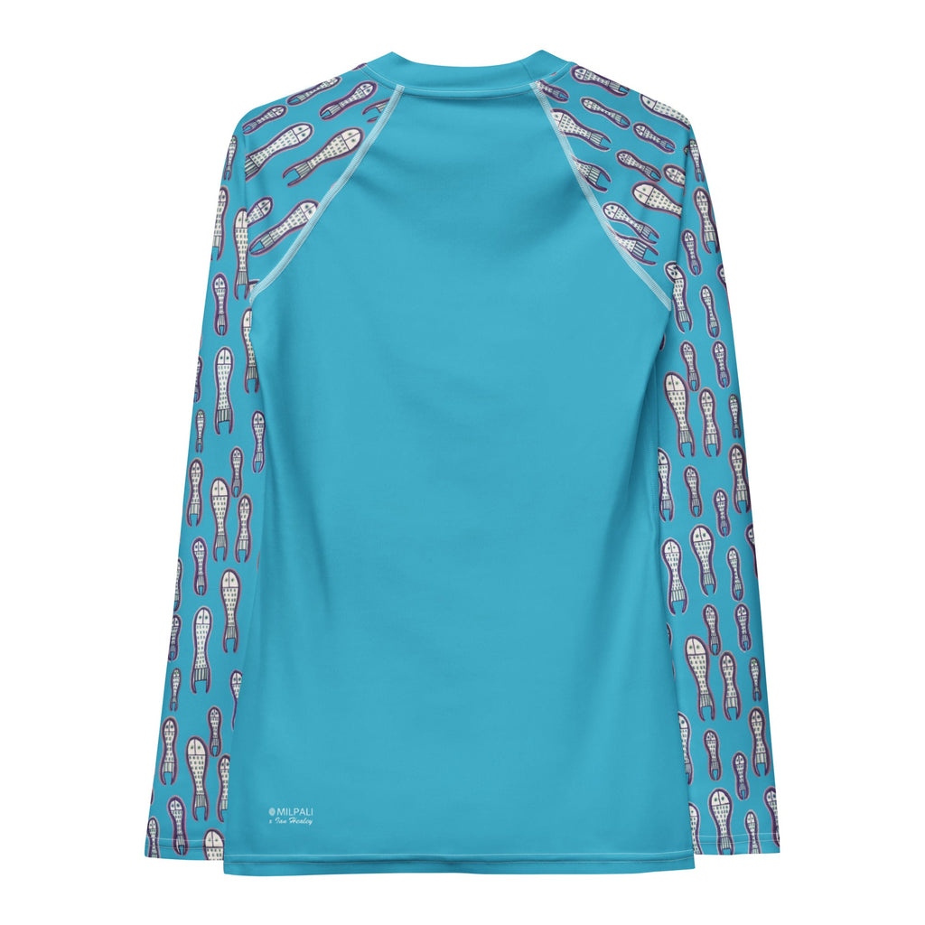 Ungud and Jiaa Dreaming - Women's Rash Guard - Blue-Ian Healy-PaletTheory