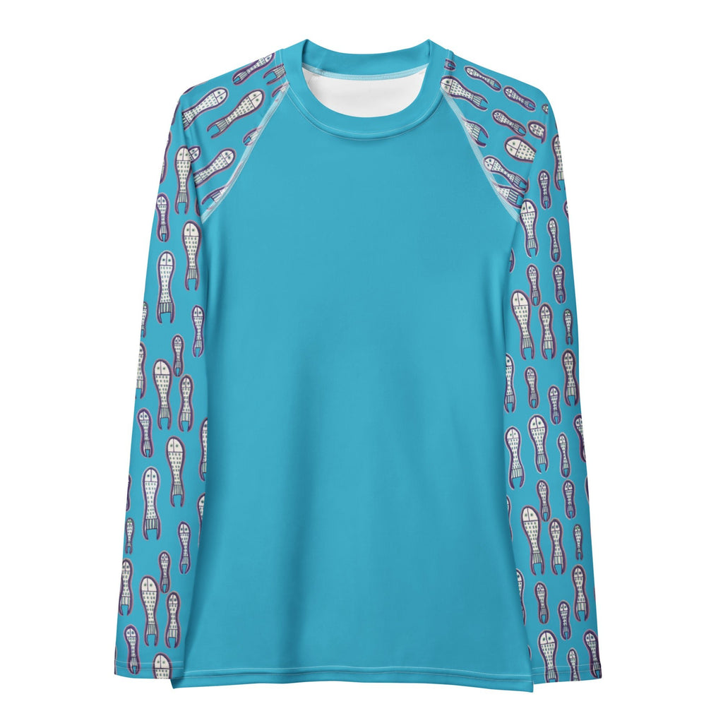 Ungud and Jiaa Dreaming - Women's Rash Guard - Blue-Ian Healy-PaletTheory