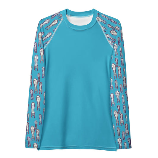 Ungud and Jiaa Dreaming - Women's Rash Guard - Blue-Ian Healy-PaletTheory