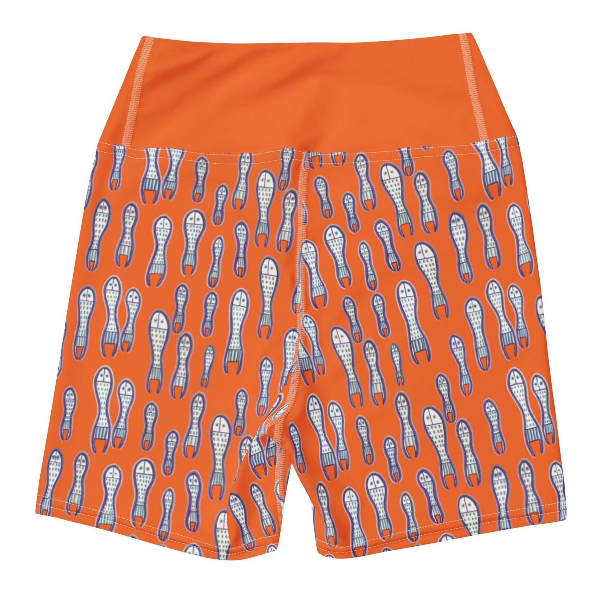 Ungud and Jiaa Dreaming Yoga Shorts - Orange-Ian Healy-PaletTheory