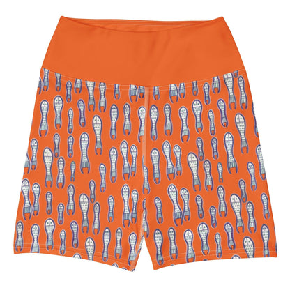 Ungud and Jiaa Dreaming Yoga Shorts - Orange-Ian Healy-PaletTheory