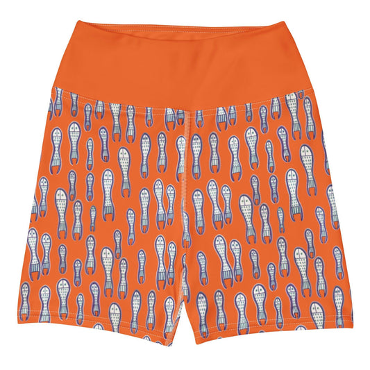 Ungud and Jiaa Dreaming Yoga Shorts - Orange-Ian Healy-PaletTheory