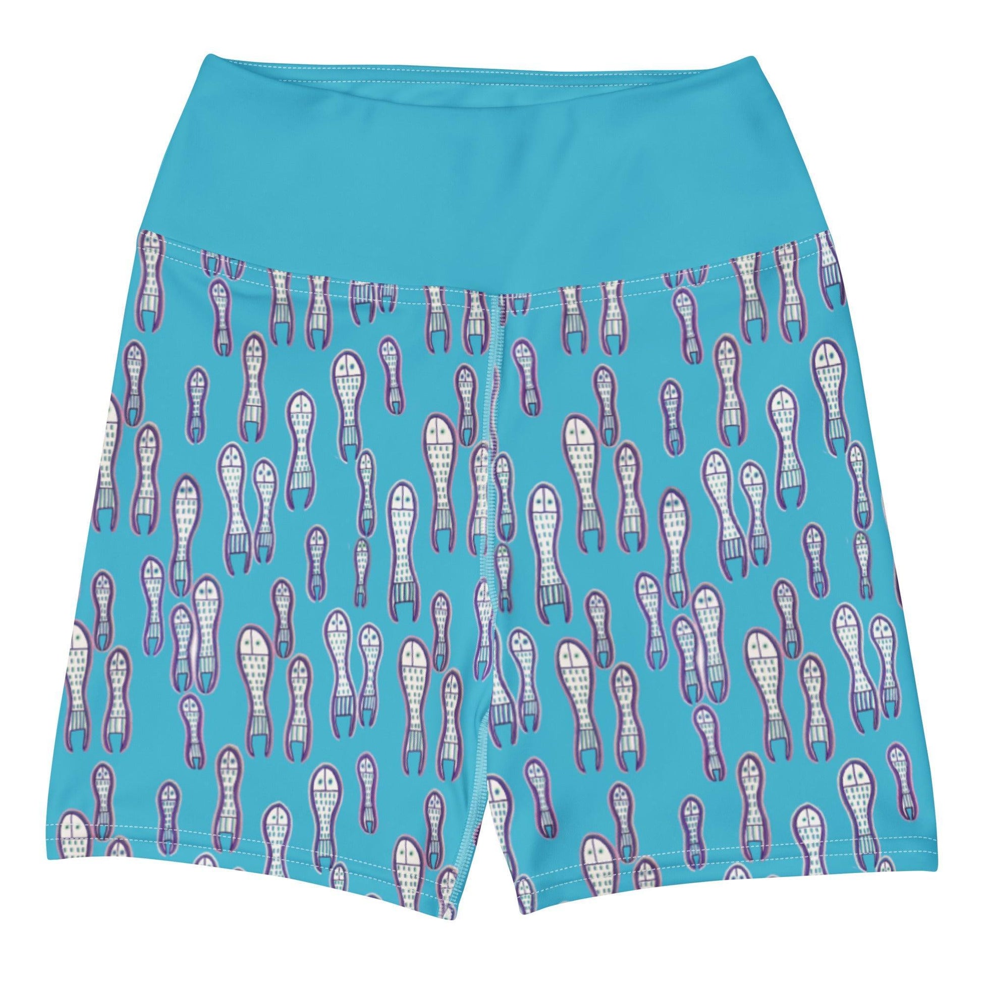 Ungud and Jiaa Dreaming Yoga and Swim Shorts - Blue-Ian Healy-PaletTheory