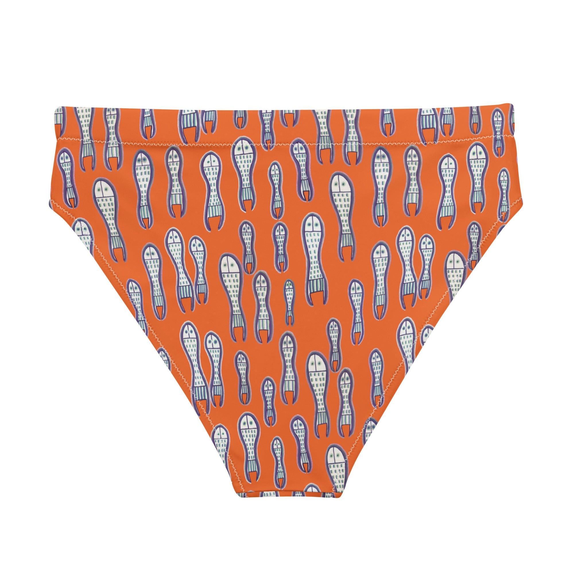 Ungud and Jiaa Dreaming high-waisted bikini bottom - Orange-Ian Healy-PaletTheory