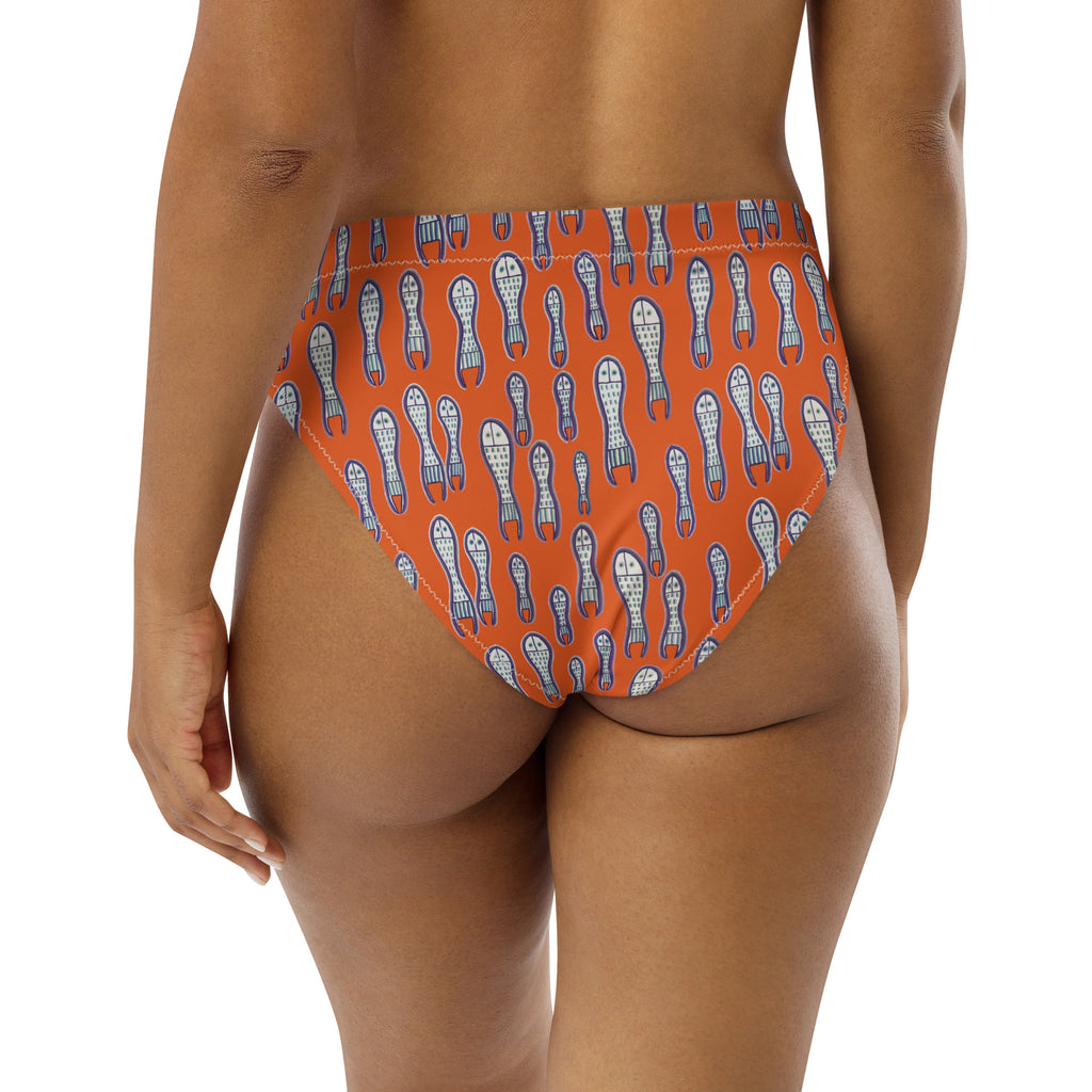 Ungud and Jiaa Dreaming high-waisted bikini bottom - Orange-Ian Healy-PaletTheory