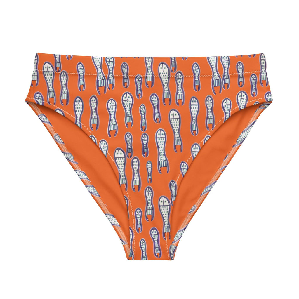 Ungud and Jiaa Dreaming high-waisted bikini bottom - Orange-Ian Healy-PaletTheory