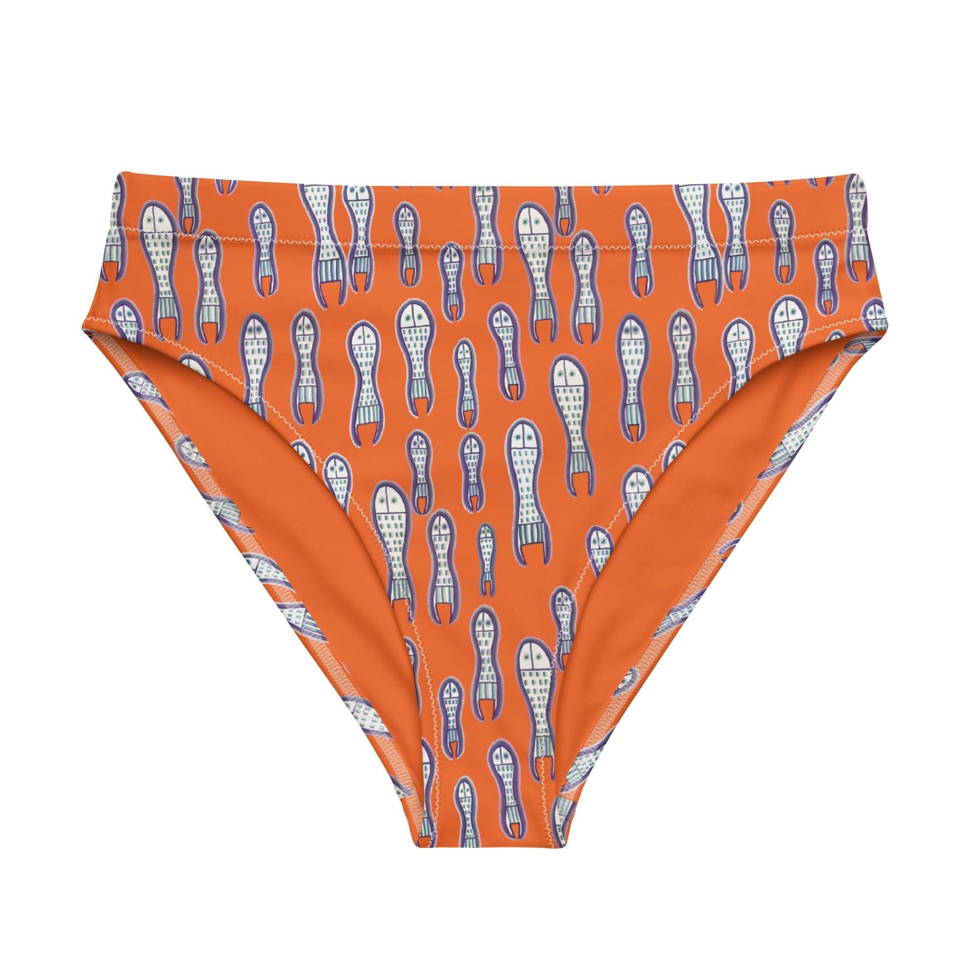 Ungud and Jiaa Dreaming high-waisted bikini bottom - Orange-Ian Healy-PaletTheory
