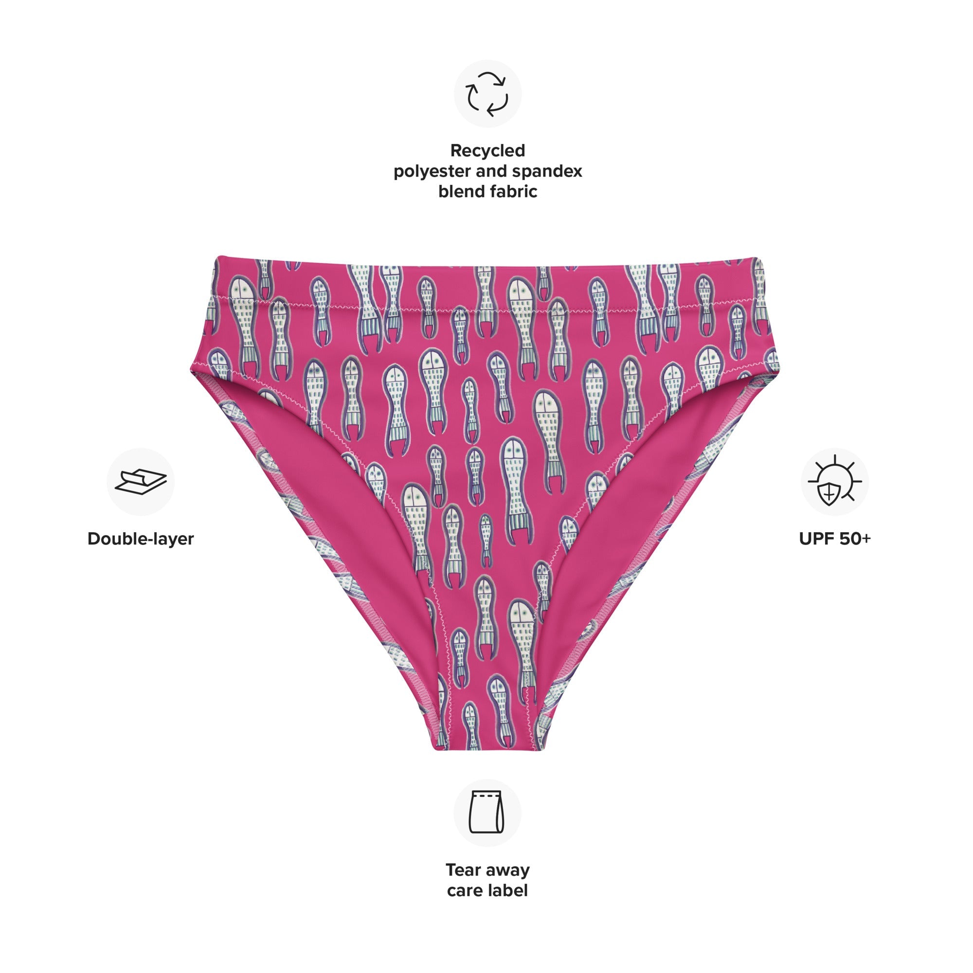 Ungud and Jiaa Dreaming high-waisted bikini bottom - Purple-Ian Healy-PaletTheory