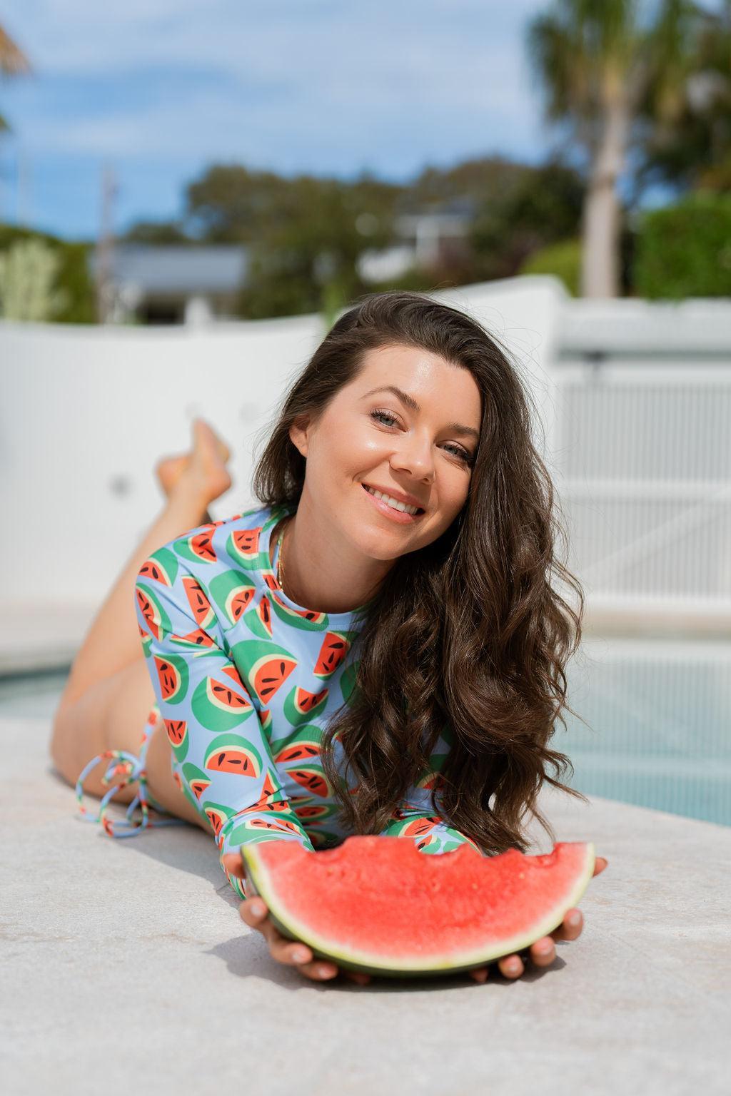 Watermelons Crop Top Rashie-Thomas Heinz-PaletTheory