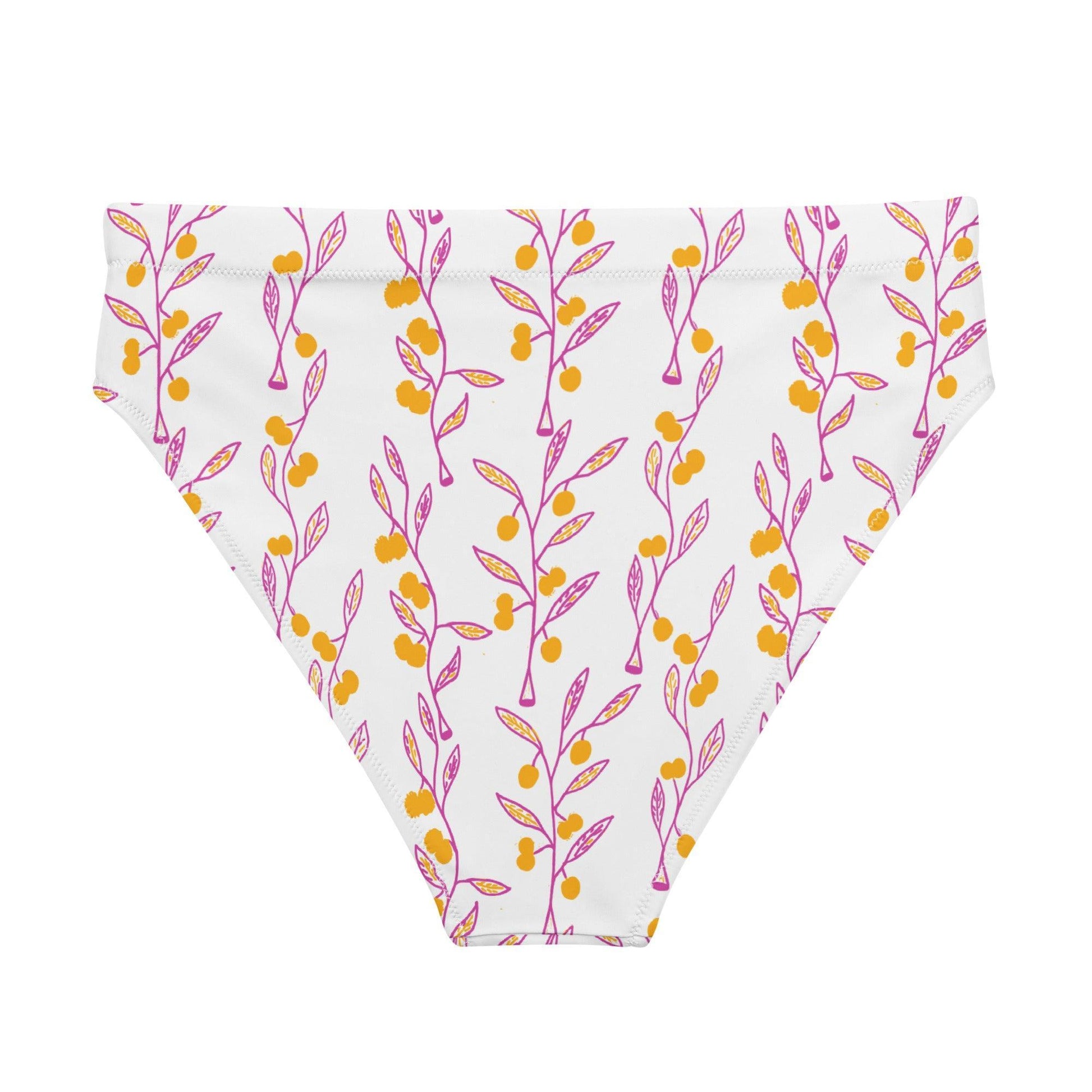Wattle Tree Flower High Waisted Bottoms-Barbara Bear-PaletTheory