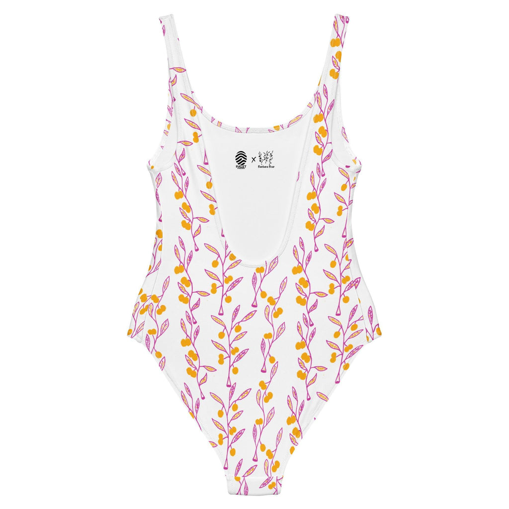 Wattle Tree Flower One-Piece Swimsuit-Barbara Bear-PaletTheory