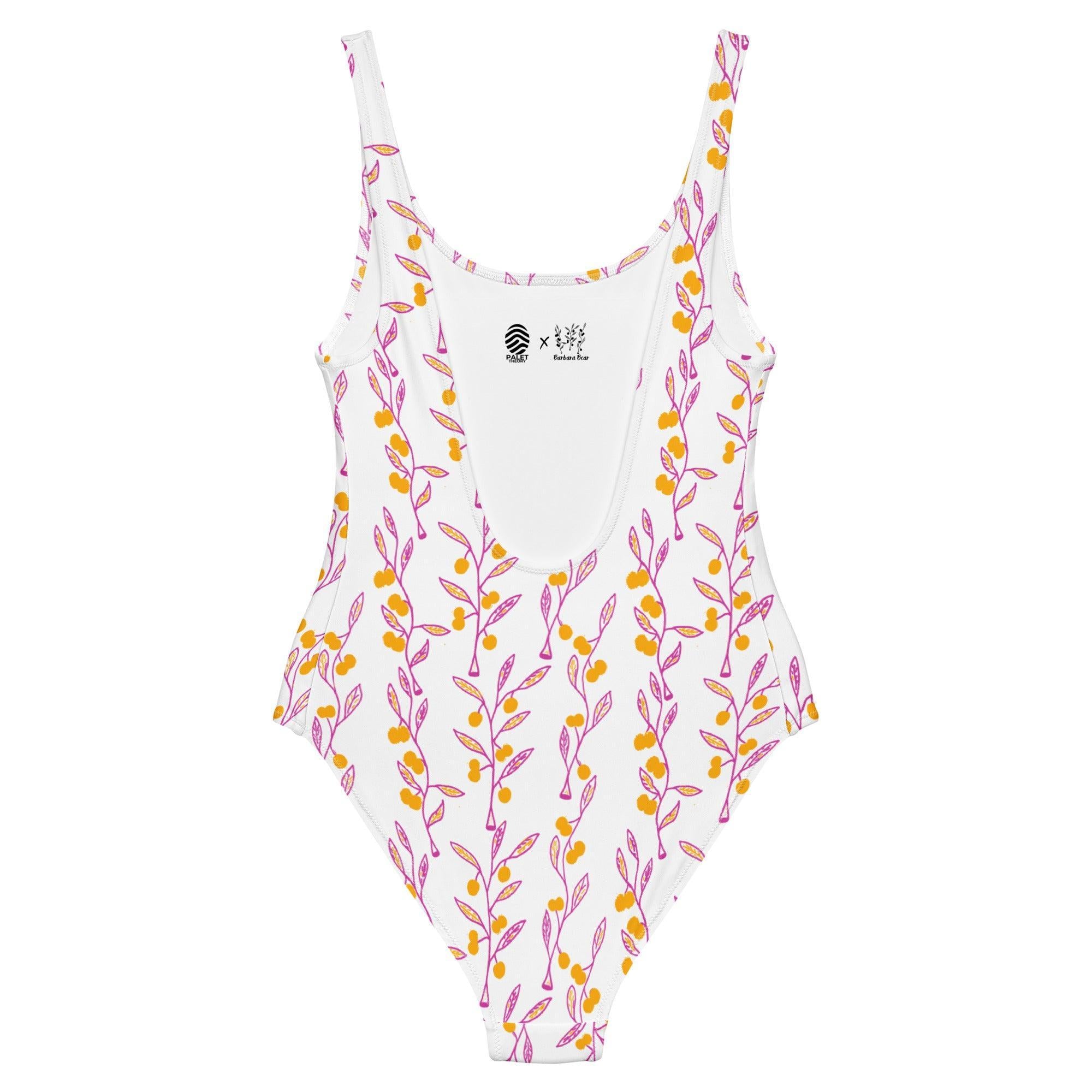 Wattle Tree Flower One-Piece Swimsuit-Barbara Bear-PaletTheory