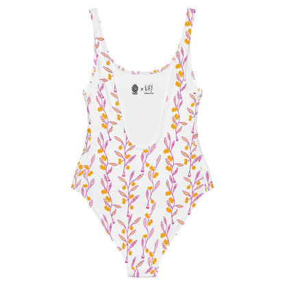 Wattle Tree Flower One-Piece Swimsuit-Barbara Bear-PaletTheory