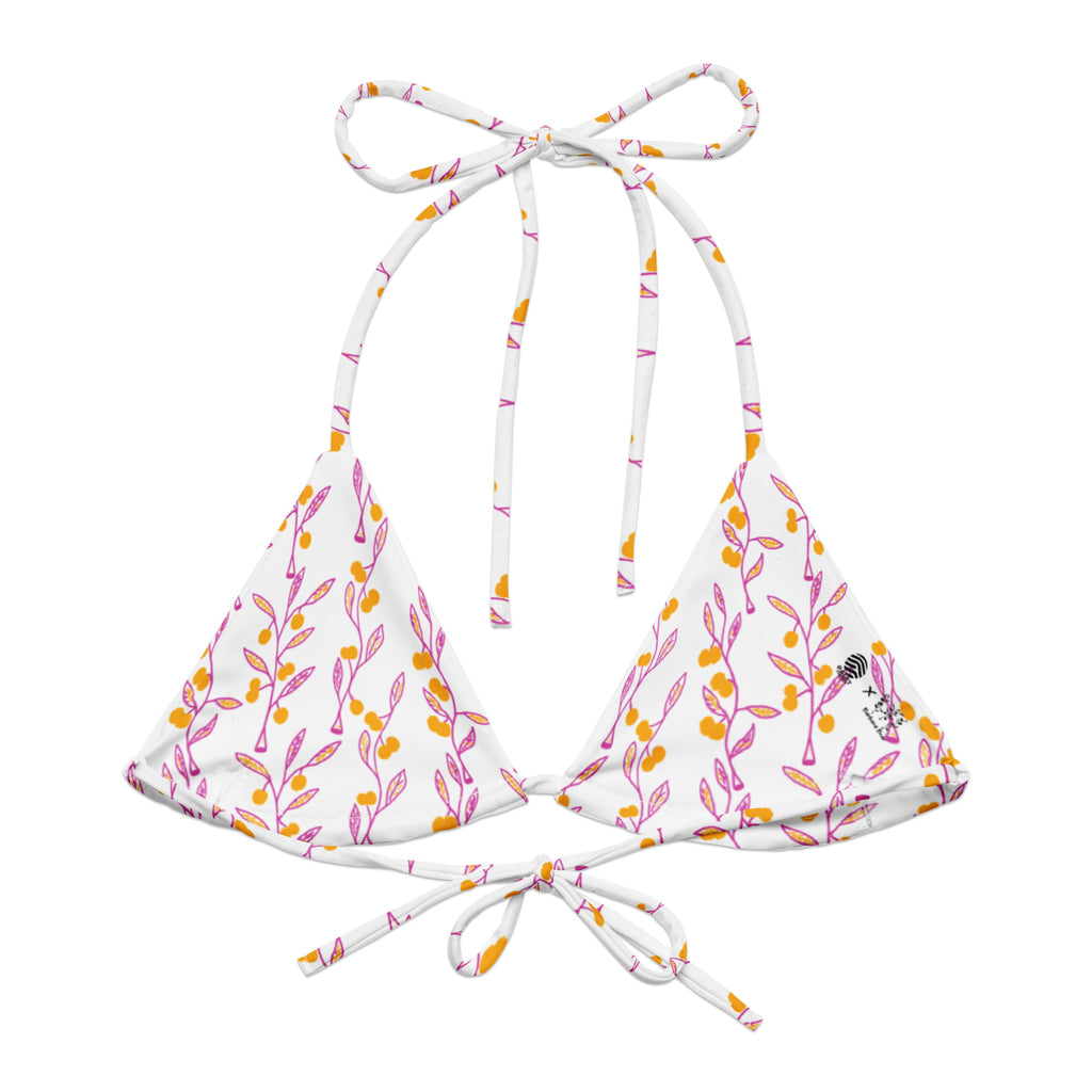 Wattle Tree Flower Triangle Bikini Top-Barbara Bear-PaletTheory
