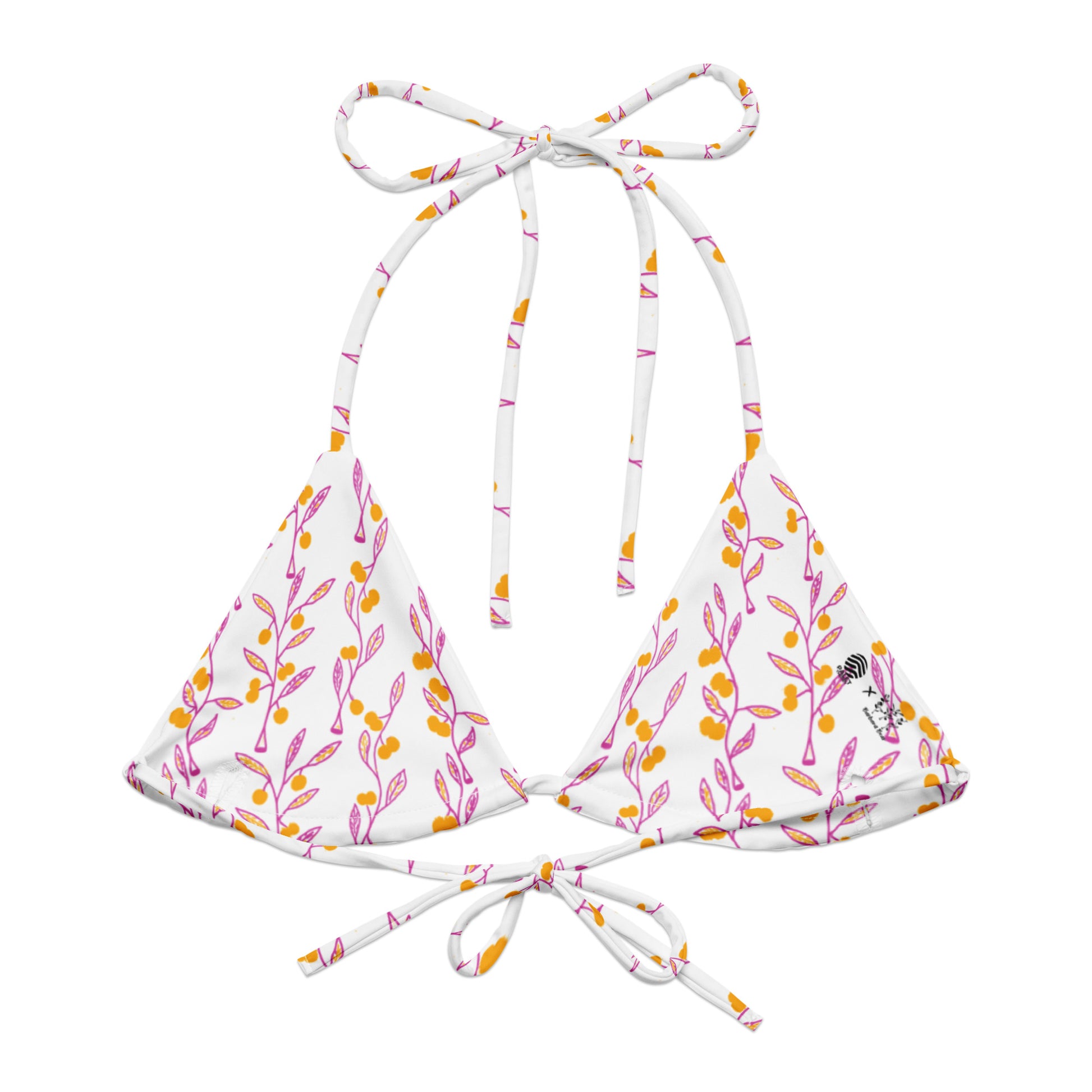 Wattle Tree Flower Triangle Bikini Top-Barbara Bear-PaletTheory