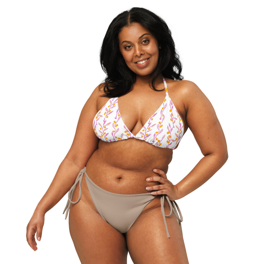 Wattle Tree Flower Triangle Bikini Top-Barbara Bear-PaletTheory