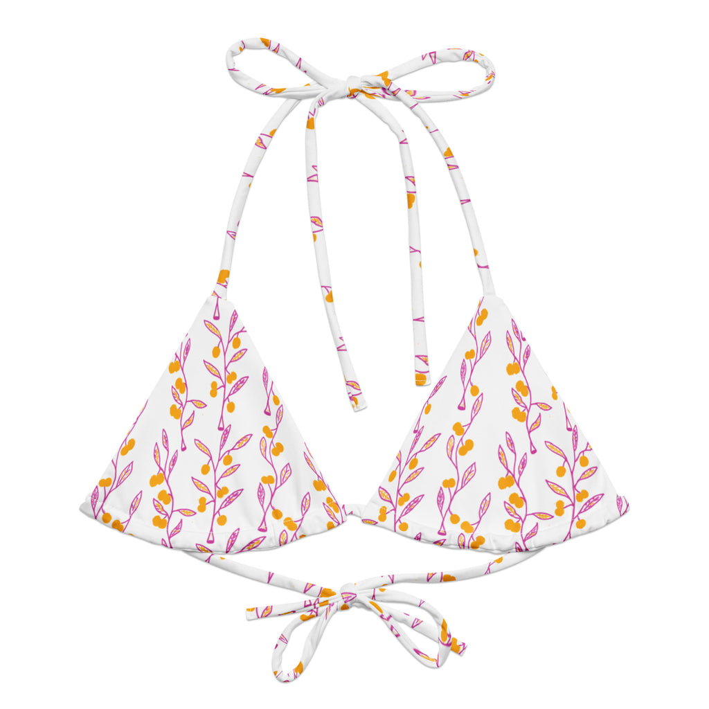 Wattle Tree Flower Triangle Bikini Top-Barbara Bear-PaletTheory