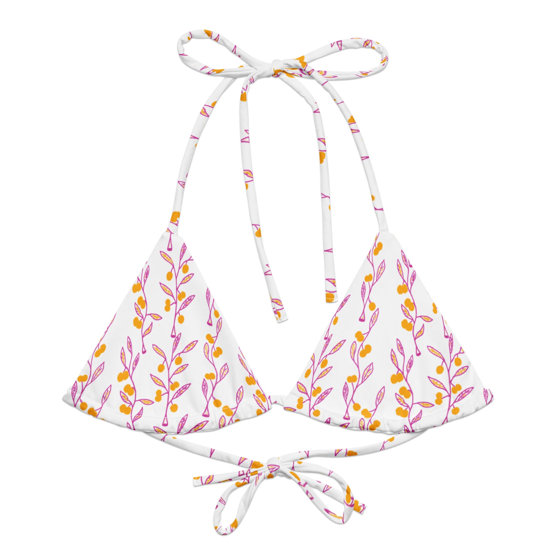 Wattle Tree Flower Triangle Bikini Top-Barbara Bear-PaletTheory