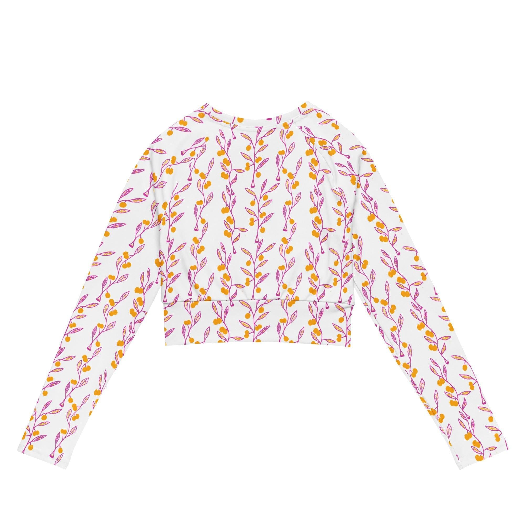 Wattle Tree Flower Women Crop Top Rash Guard-Barbara Bear-PaletTheory