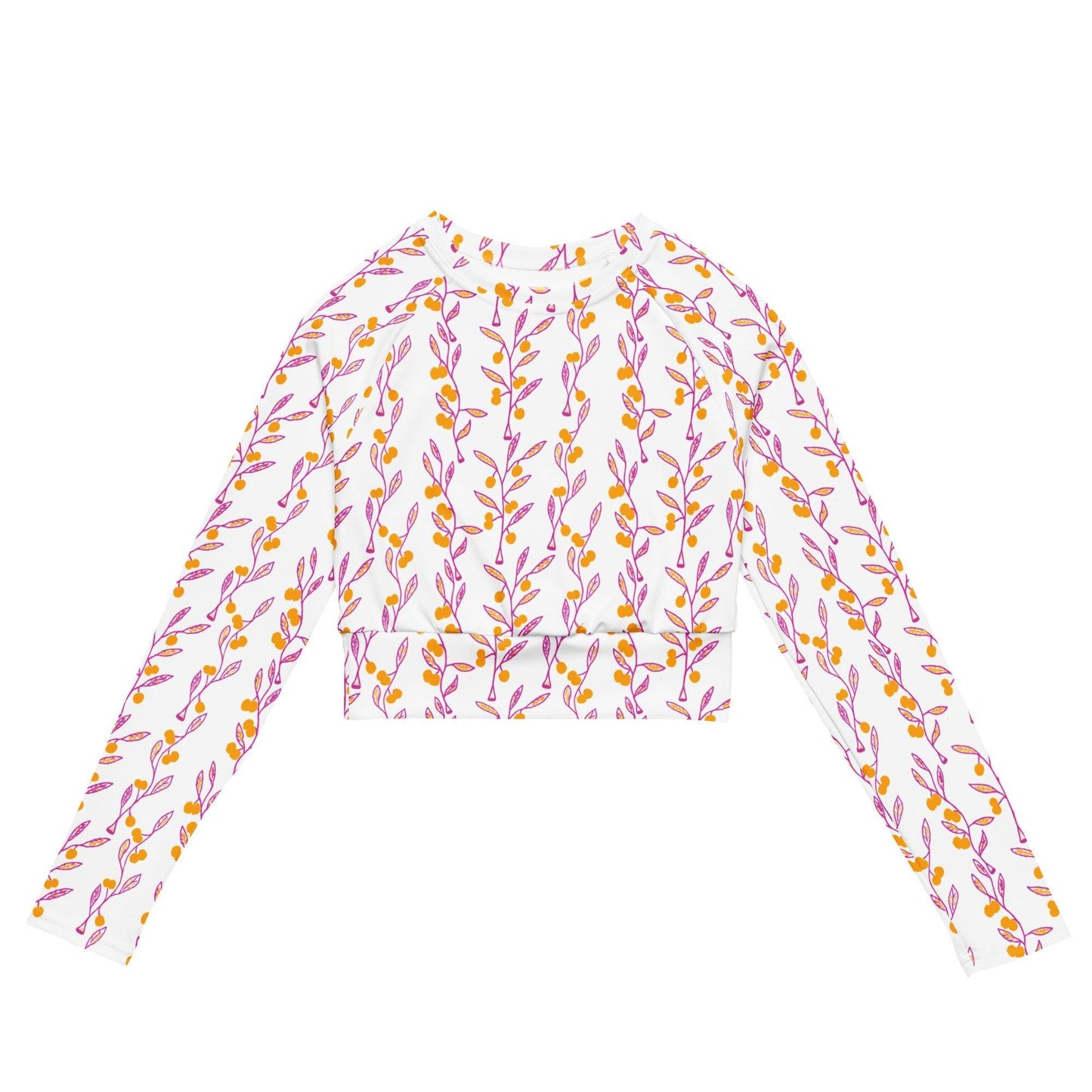 Wattle Tree Flower Women Crop Top Rash Guard-Barbara Bear-PaletTheory