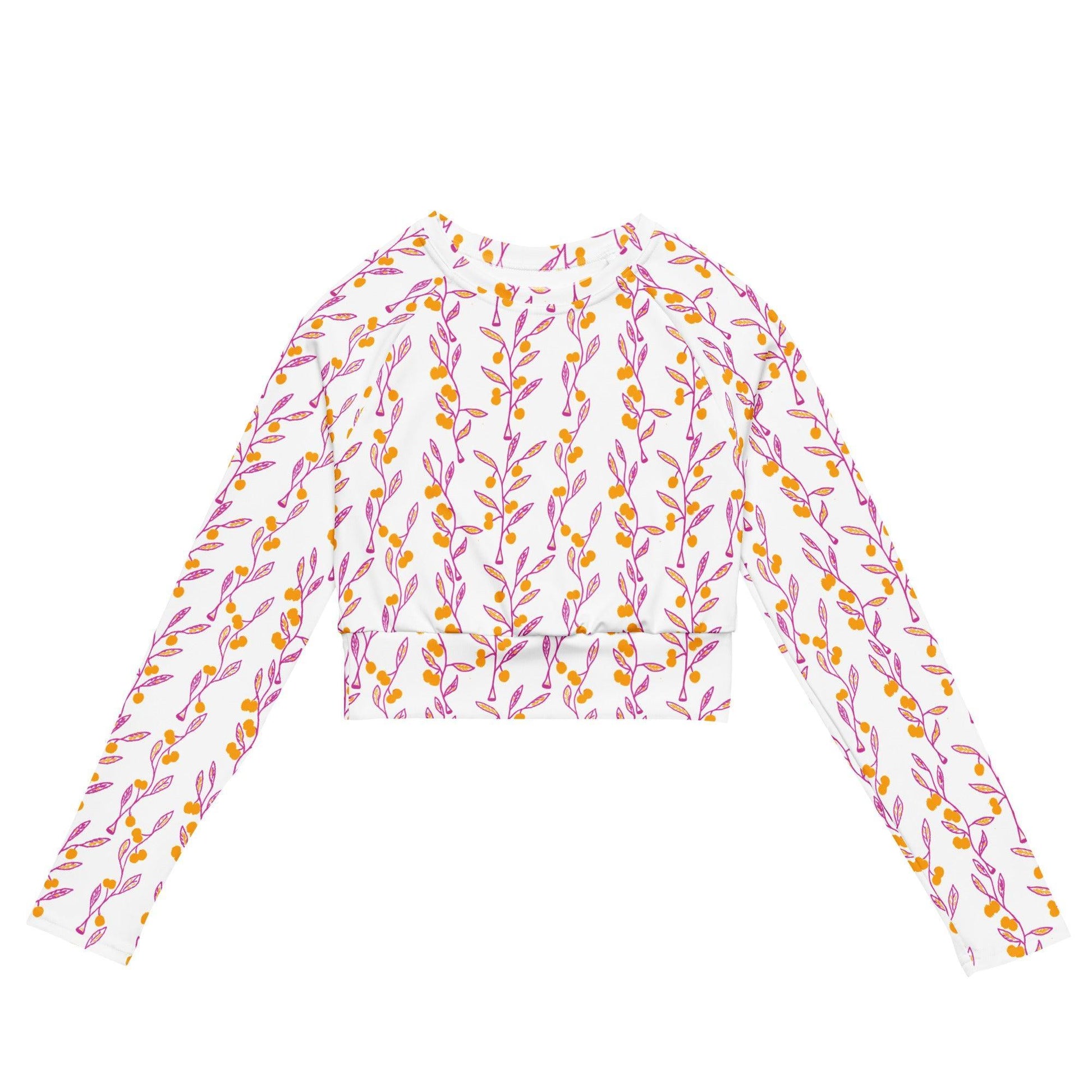Wattle Tree Flower Women Crop Top Rash Guard-Barbara Bear-PaletTheory