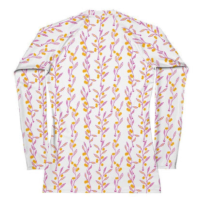 Wattle Tree Flower Women Long Sleeve Rash Guard-Barbara Bear-PaletTheory