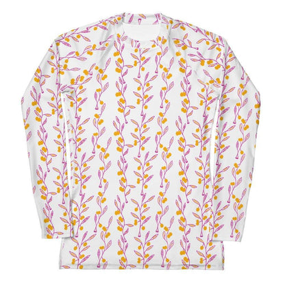 Wattle Tree Flower Women Long Sleeve Rash Guard-Barbara Bear-PaletTheory