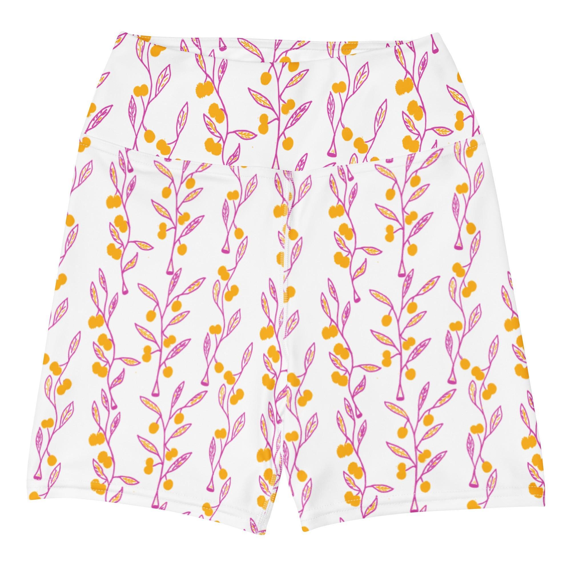Wattle Tree Flower Women Swim Shorts-Barbara Bear-PaletTheory